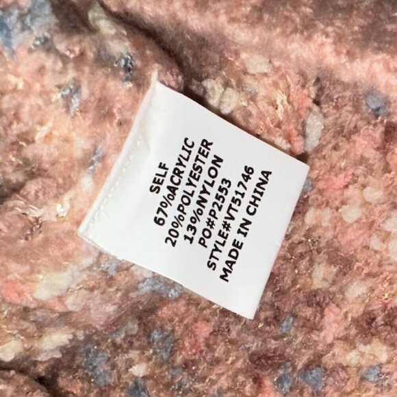 Peach Pink Confetti Popcorn Sweater High Neck Long Sleeve Love & Vine Size Small - Picture 10 of 10